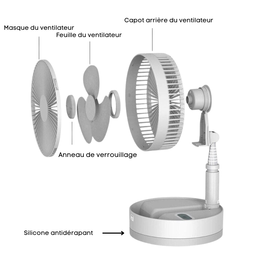 FoldAir - Ventilateur portable rétractable sans fil